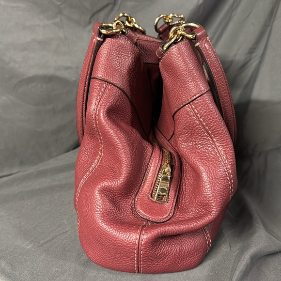 Coach Red Leather Tote Bag - Picture 9 of 13